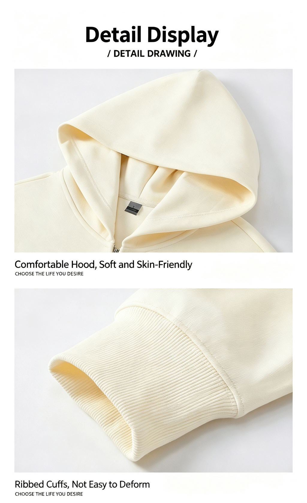 Urban-Core Dual-Zip Fleece Hoodie